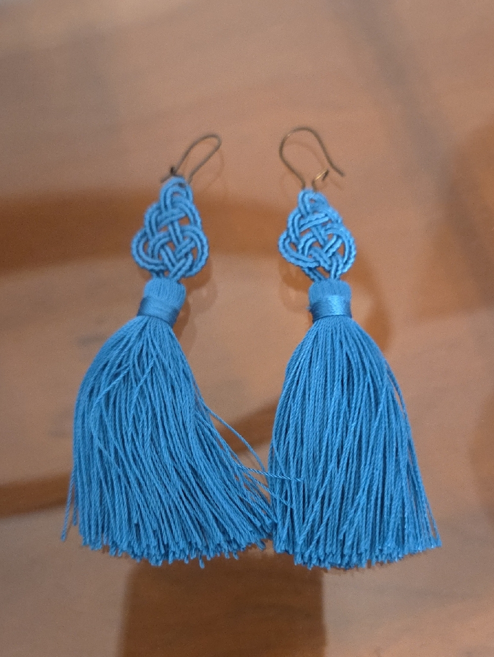 Blue Tassel Knot Drop Earrings - Women Jewelry